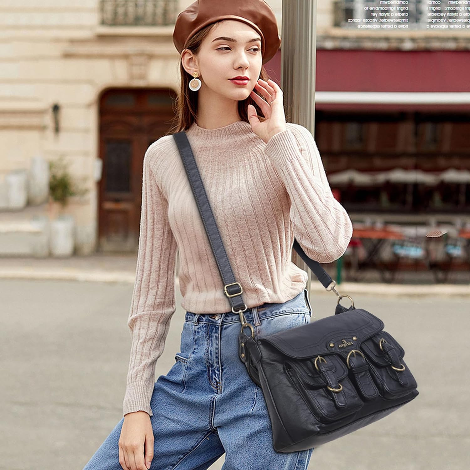 Angel Kiss Purses and Handbags for Women,Vegan Leather Hobo Purses Crossbody Hobo Bag Tote Satchel Handbags