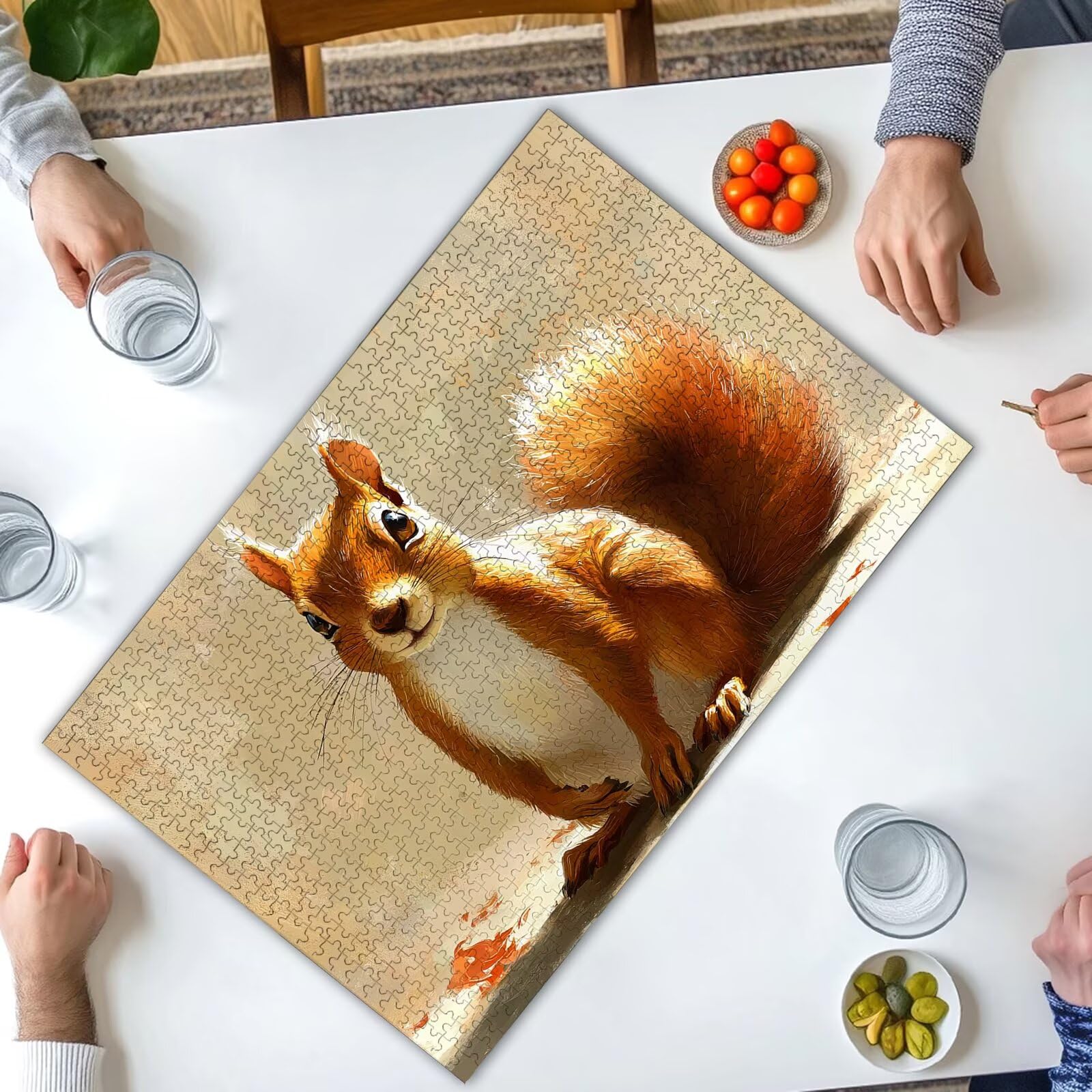 Puzzle 1000 elementów, wiewiórki, 1000 elementów, drewniane puzzle dla dorosłych, z ekskluzywnym pudełkiem do pakowania, klasyczne puzzle dla całej rodziny, duże puzzle na prezenty, -2153