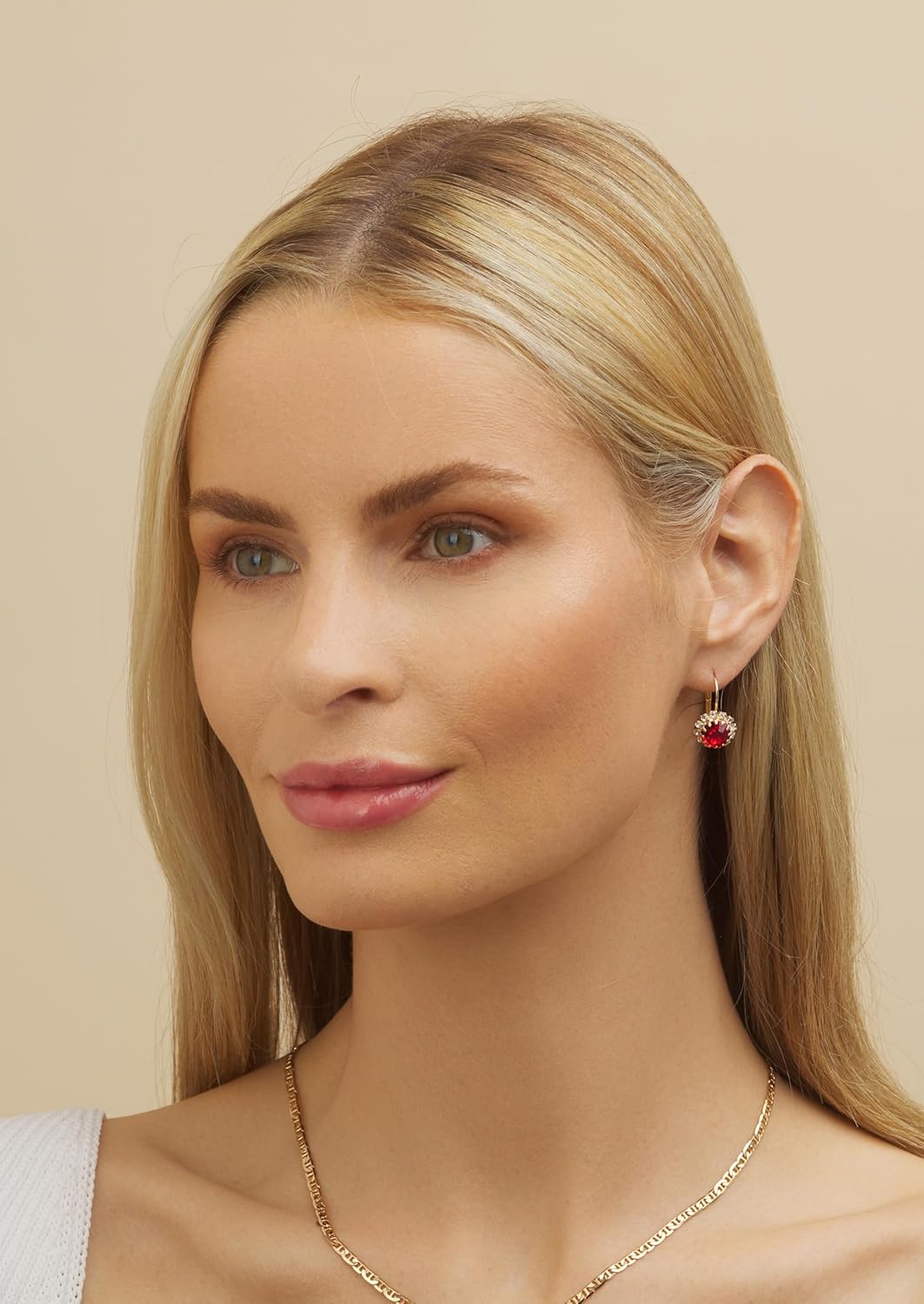 Brazel 18K Gold Plated Crystal Flower Earrings for Women - Image 2