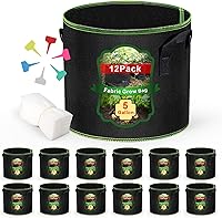 Vista 9 de Bolsas de cultivo de 5 galones, paquete de 3 unidades, bolsas de tela no tejida gruesa con asas para plantar verduras, flores, papas y macetas