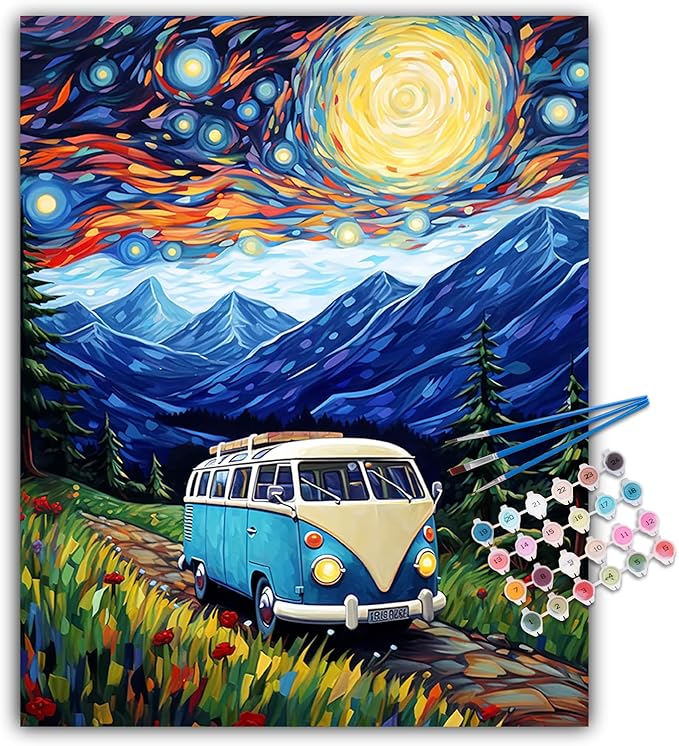 DIYGEMDOT Sunset Car DIY Paint by Numbers Kit for Adults