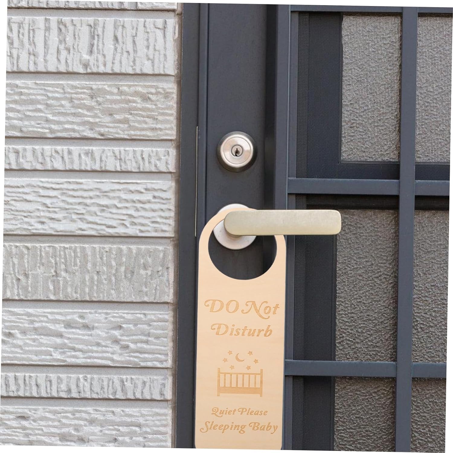 5pcs Do Not Disturb Sleeping Door Signs Wooden Nursery Plaque for Quiet Lightweight Hanging Decorations for Crib Stroller and Rooms
