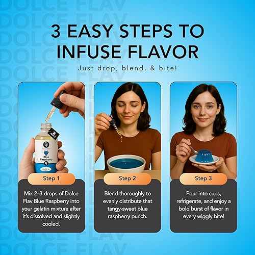 Miniatura 5 de Dolce Flav Extracto de frambuesa azul, 2 onzas, soluble en aceite, saborizante multiusos, ideal para hacer dulces, hornear, bálsamo labial y helado,