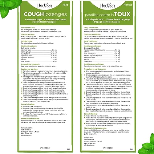 Miniatura 3 de Herbion Naturals Gotas para la tos, menta, 18 unidades