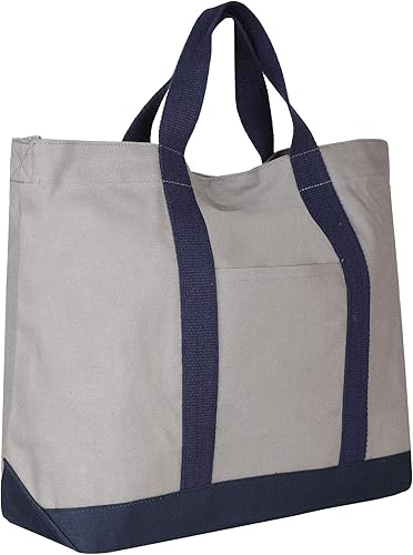 Miniatura 3 de Eco Right Bolsa de lona extragrande para compras y trabajo, bolsa de playa con asas cruzadas ajustables