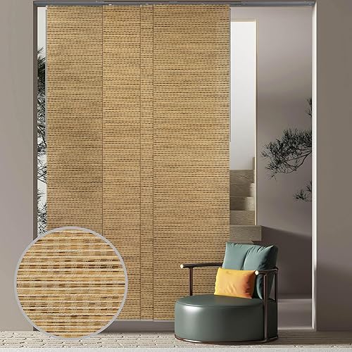 GoDear Design Mayonaka - Persianas de riel de panel deslizante ajustable de 45.8 a 86 pulgadas de ancho x 96 pulgadas de alto, persianas verticales