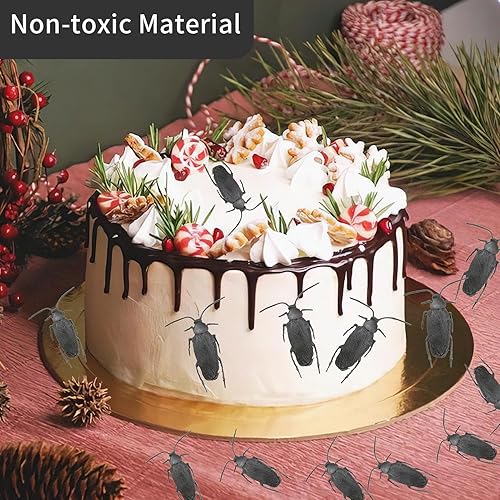 Vista 25 de Diueoly Cucarachas falsas, 100 piezas de cucarachas falsas de plástico, divertidos juguetes de chiste, cucarachas falsas realistas, bromas, regalos