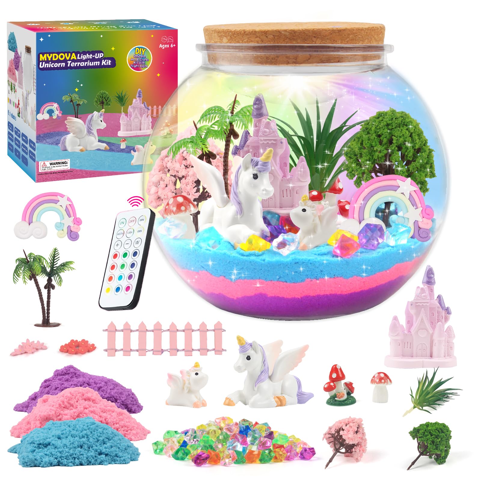 Unicorn Light Up Terrarium Crafts Kit For Kids Led Night