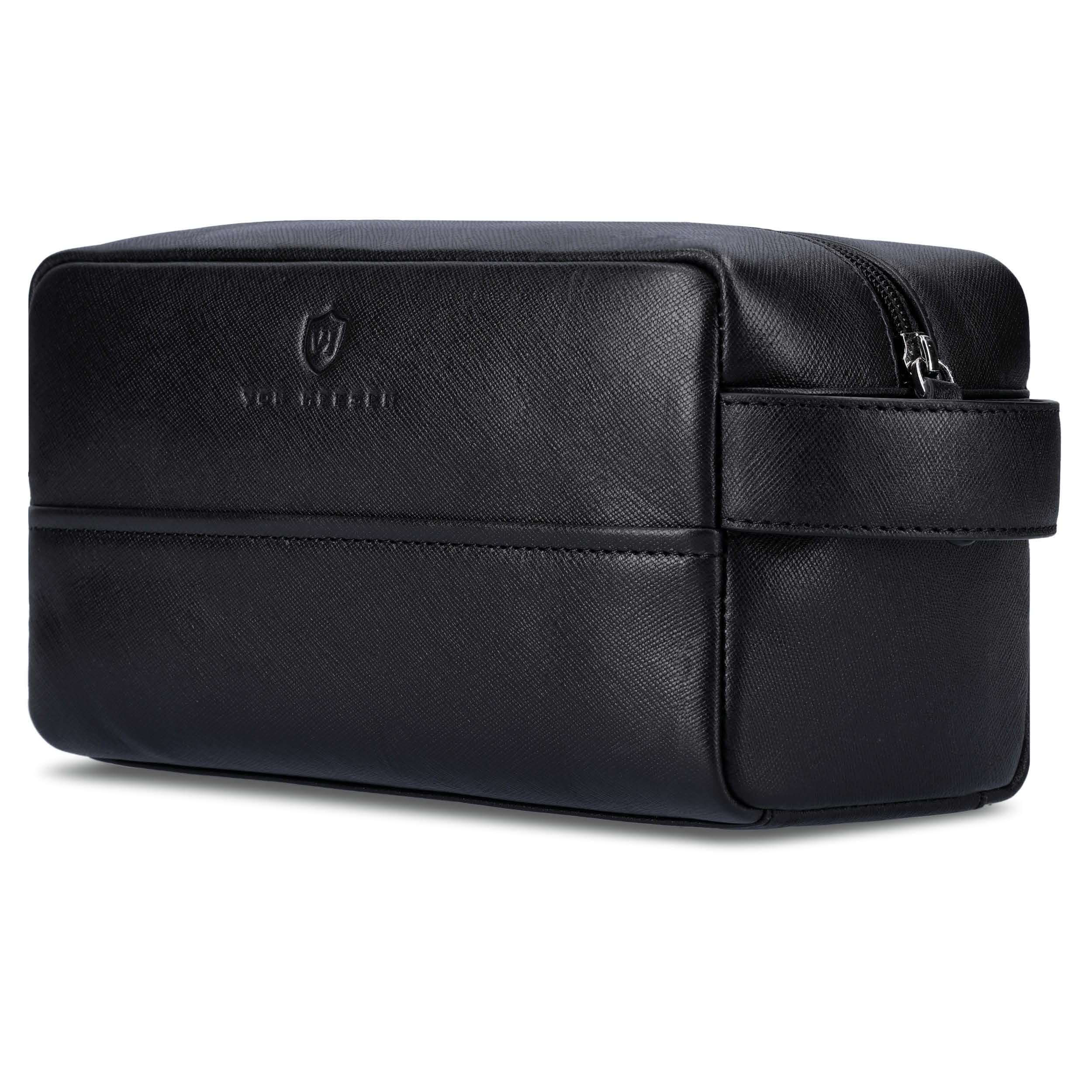 VON HEESEN Kulturbeutel Leder Kulturtasche für Herren & Damen - Echtleder Necessaire ideal zum Reisen - Waschtasche und Kosmetiktasche