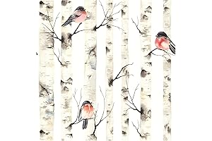 HAOKHOME Forest Peel and Stick Wallpaper with Birds