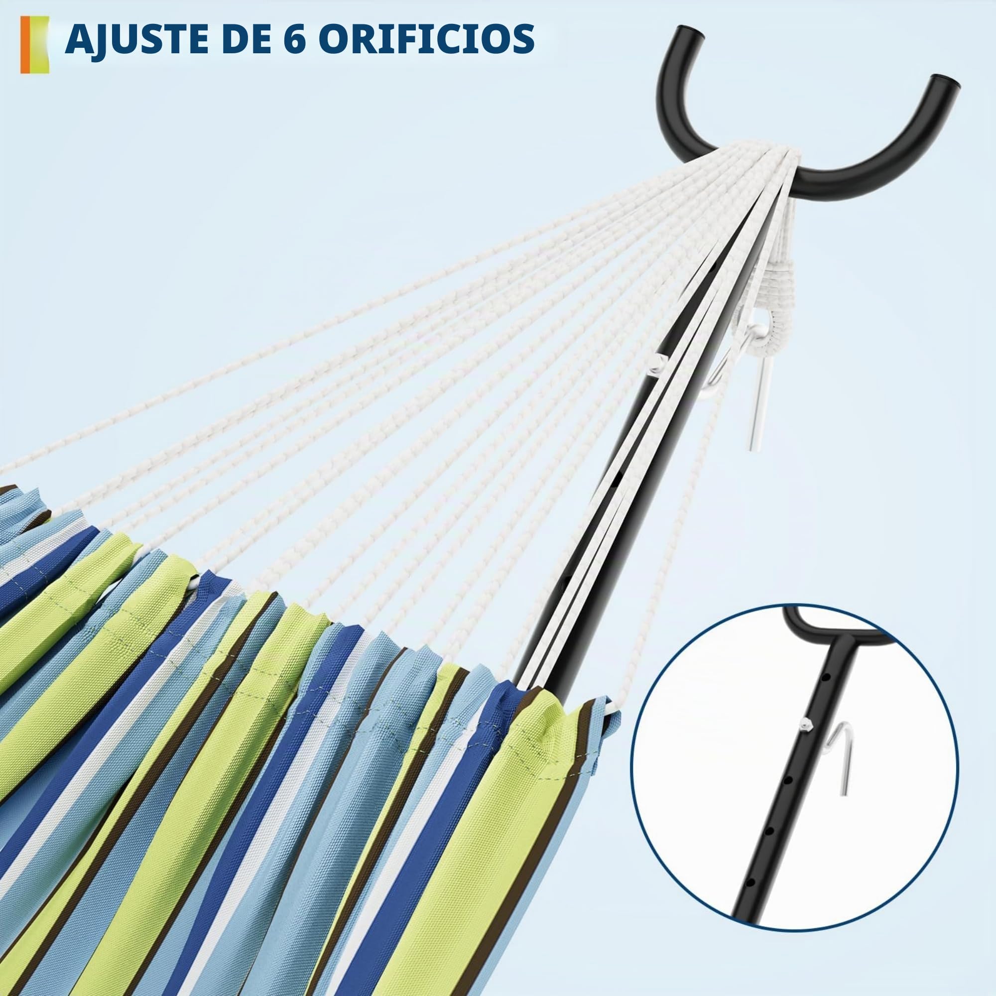 Hamaca al aire libre con soporte, hamaca portátil para patio, balcón jardín, hamaca doble pie para terraza de camping