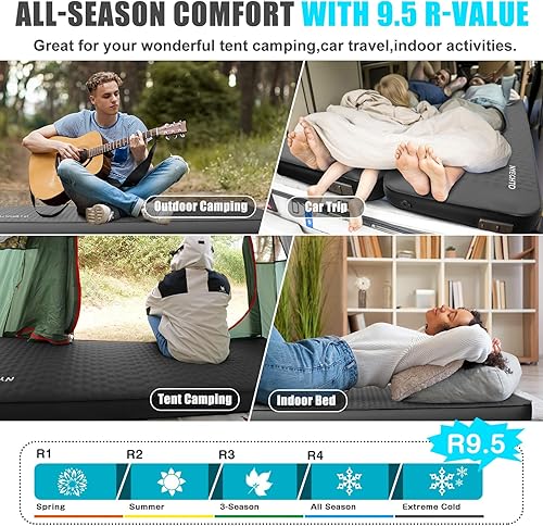 Miniatura 6 de Colchoneta de dormir autoinflable con bomba eléctrica, colchón de espuma viscoelástica ultraligero de 4 pulgadas de grosor, telescópico y compacto,