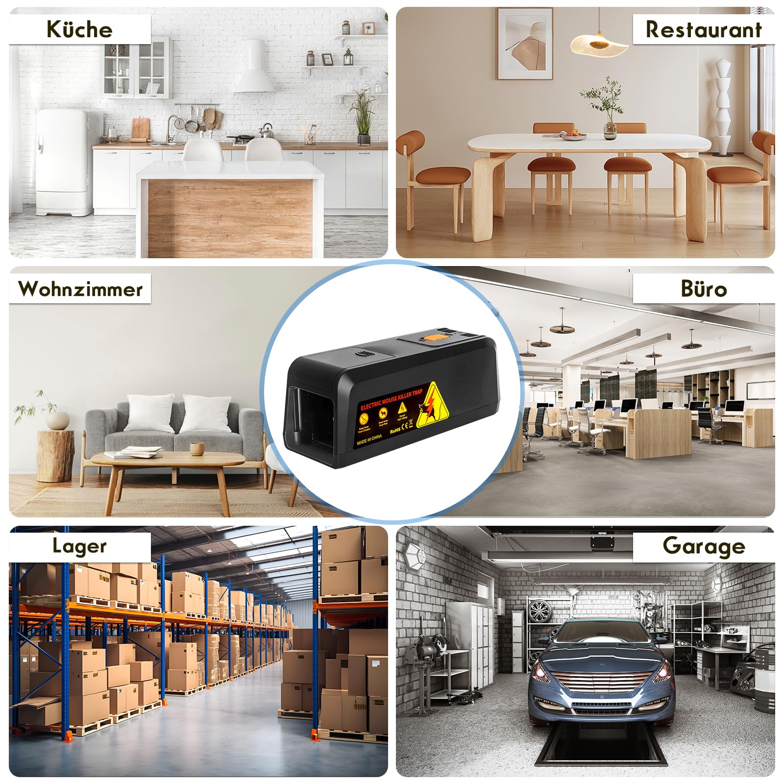 Rattenfalle Elektrisch, Electric Rat Trap, Elektrische Mausefalle mit Großem Einlass, High Voltage 2800 V für Mäuse und Ratten, Sofortige und Schmerzlose Bekämpfung, Wiederverwendbar