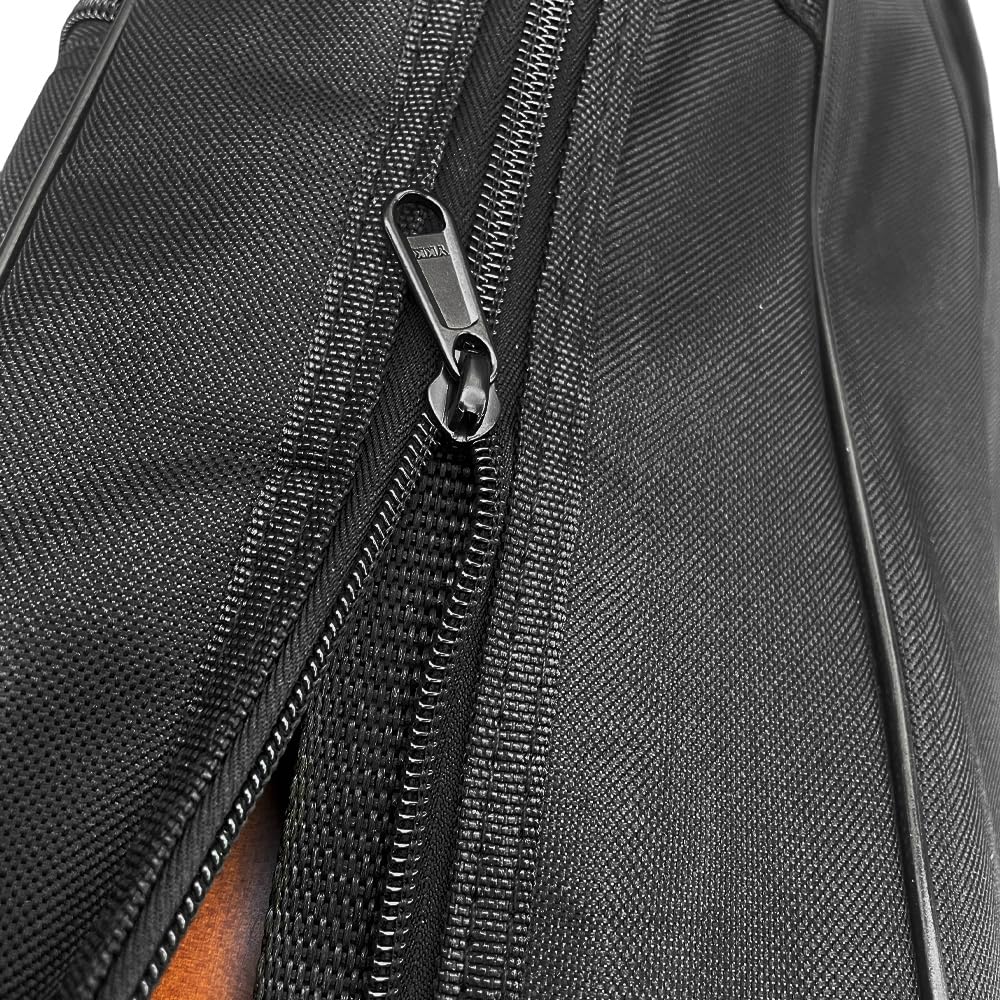 Custodia morbida in violoncello nera, leggera, protezione per viaggi senza preoccupazioni, con tasche multiple e cinghie regolabili per zaino, cinghie posteriori borse con manico (1/4)