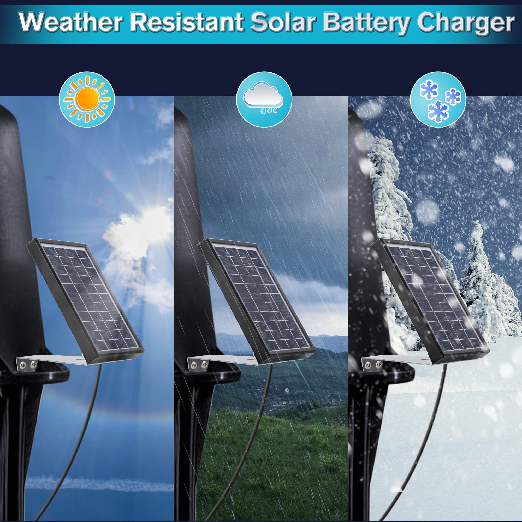 Sumind Chargeur de panneau solaire pour alimentation, 3,5 W, panneau solaire étanche chargeur de batterie avec support de montage en métal (12 V)