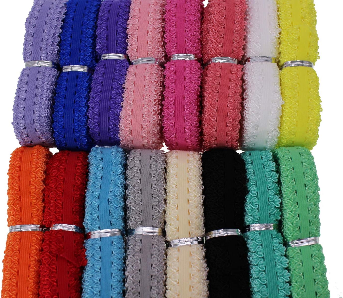 Assorted-Color Picot Elastic Stretch Lace 80 Yards 3/4 Inch Soft & Durable Elastic Stretch Lace for Girls Headbands-Sewing-Lingerie-Thongs-DIY Crafts-and Sewing Projects