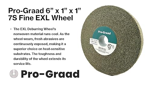 Miniatura 140 de EXL 09549 - Rueda de desbarbado, 6 x 1 pulgada x 1 pulgada fina, carburo de silicio, rueda de desbarbado, acabado y pulido de metal, convoluto, 09549
