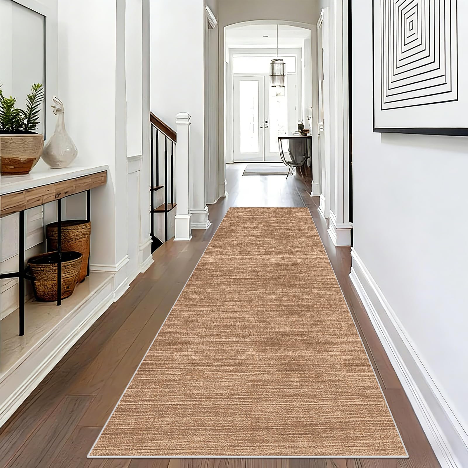 Läufer Teppich Flur 90 x 200 cm Küchenteppich Waschbar Rutschfest Bettvorleger Teppichläufe Küchenläufer Teppich Küche für Durch das Waschbecken Schlafzimmer Wohnzimmer Esszimmer Eingangsbereich
