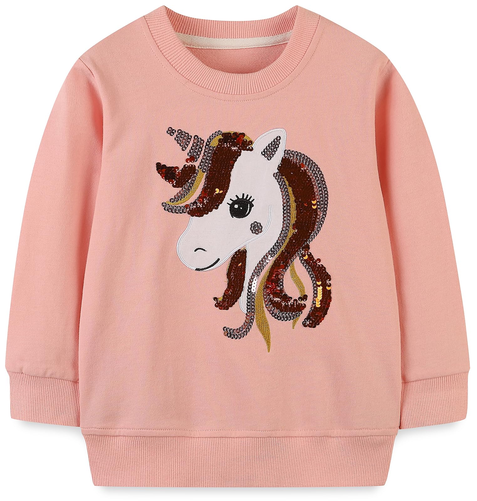 TEDD Sudaderas Niña Unicornio Camiseta Manga Larga 100% Algodón Jersey sin Capucha para Nina 1-12 años — view 13