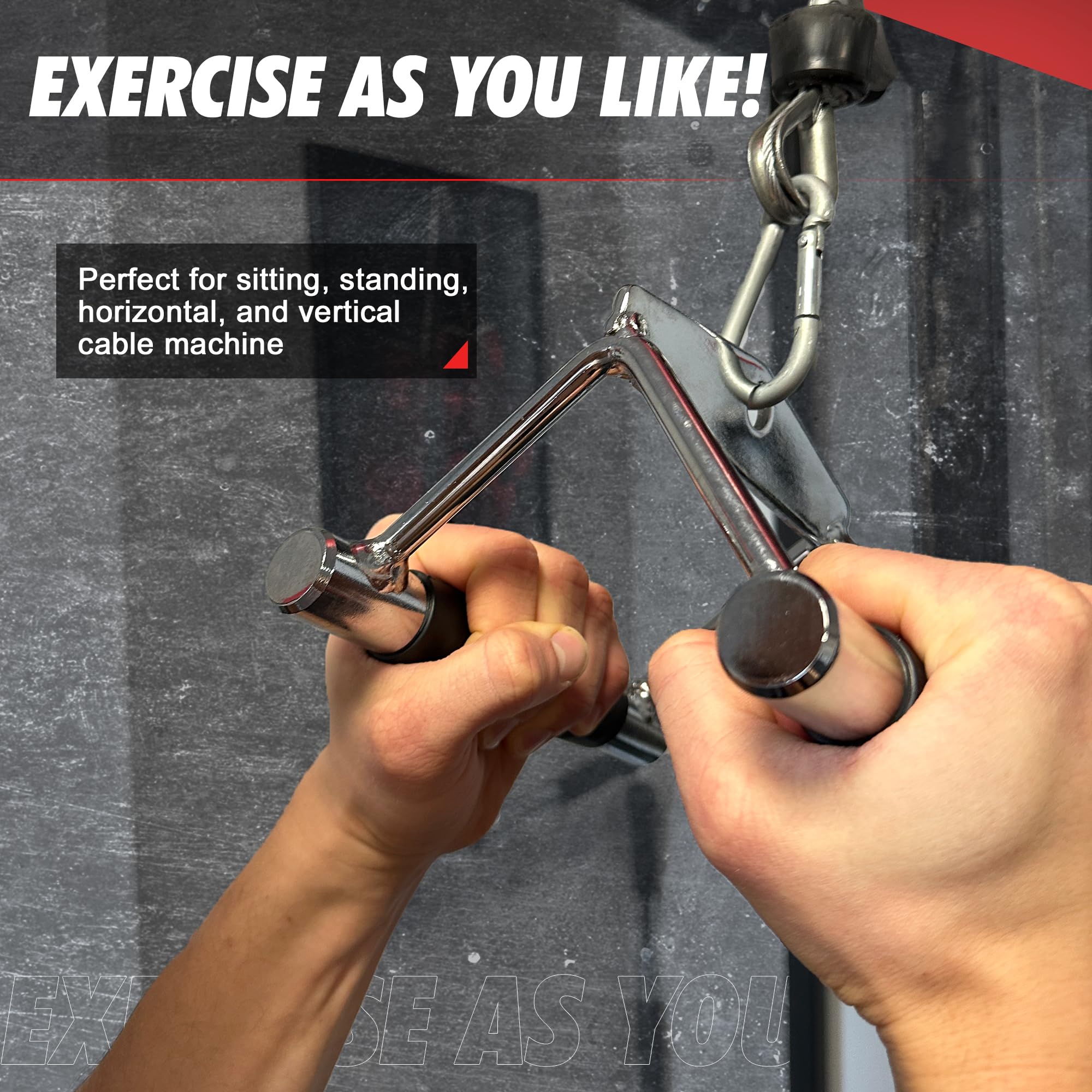 Accessori Macchina a Cavo – Barra LAT Machine 70 cm, Barra Tricipiti a V, Doppia D, Triangolo, Barra Dritta 50 cm – Acciaio, Grip Antiscivolo, Universale – Dorsali, Bicipiti, Tricipiti