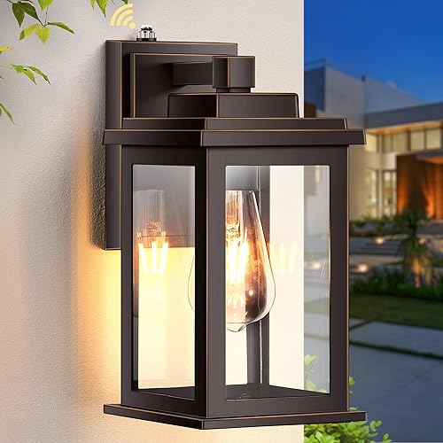Miniatura 82 de VIANIS Luces negras para exteriores del atardecer al amanecer para casa, paquete de 2 luces de pared al aire libre, luces de porche impermeables