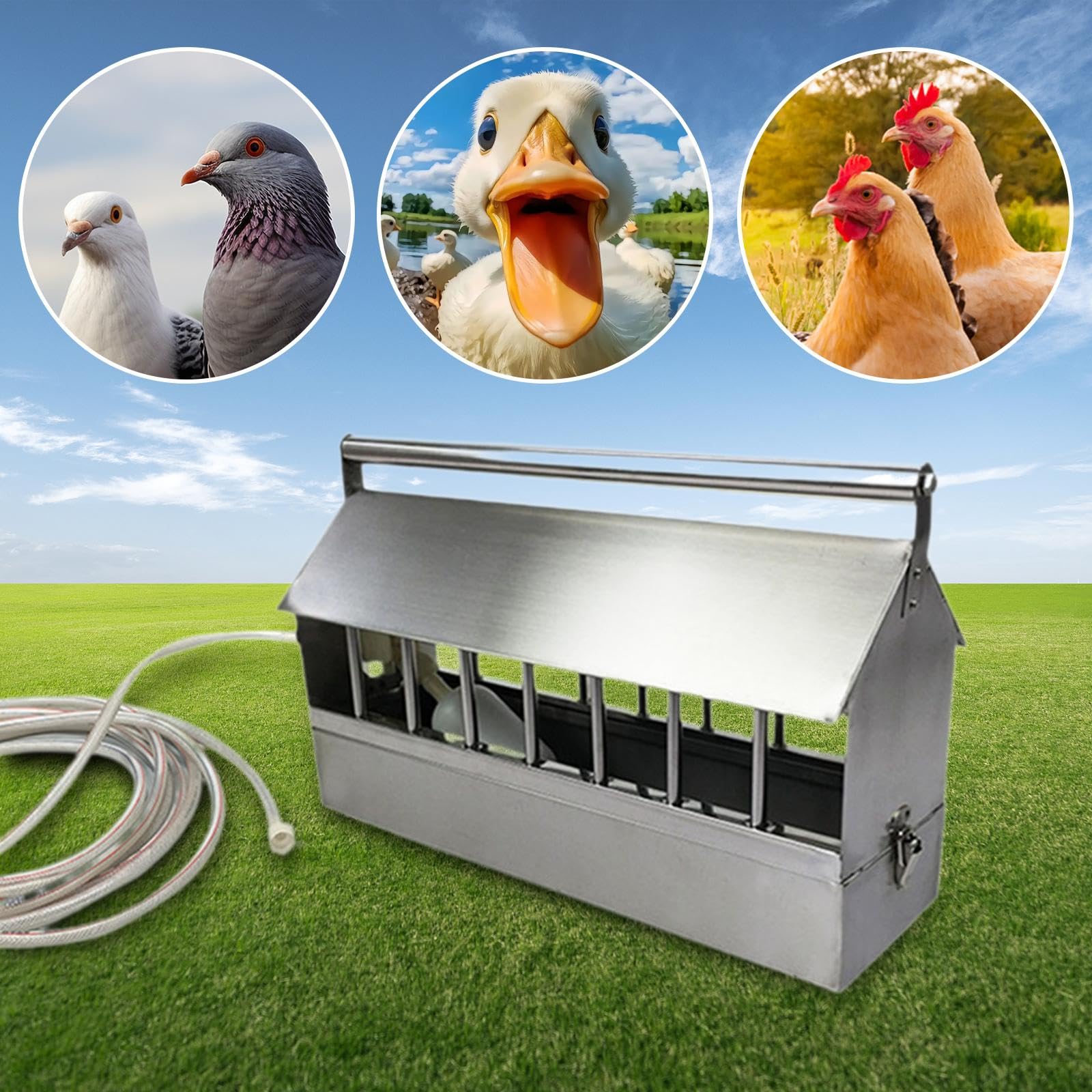 Sharplace Bebedero automático para Aves de Corral, dispensador de Agua automático para gallinas de Guinea, 40cm