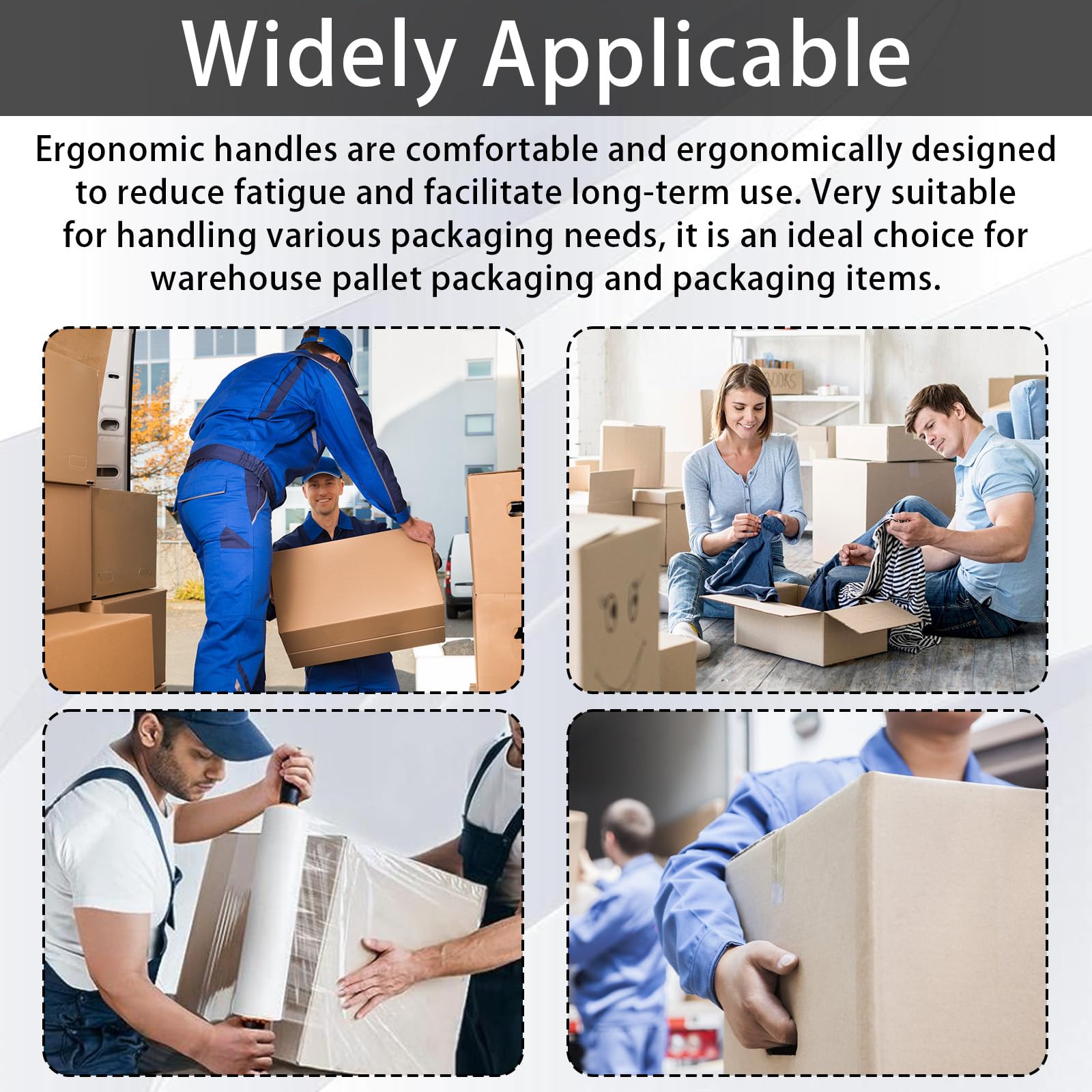 Stretchfolienspender, Manueller Abroller Stretchfolie für Rollen von 30-50 cm breit Metall Folienziehvorrichtung mit Griff für Verpackung von Möbeln Maschinen und anderen großen Gegenständen