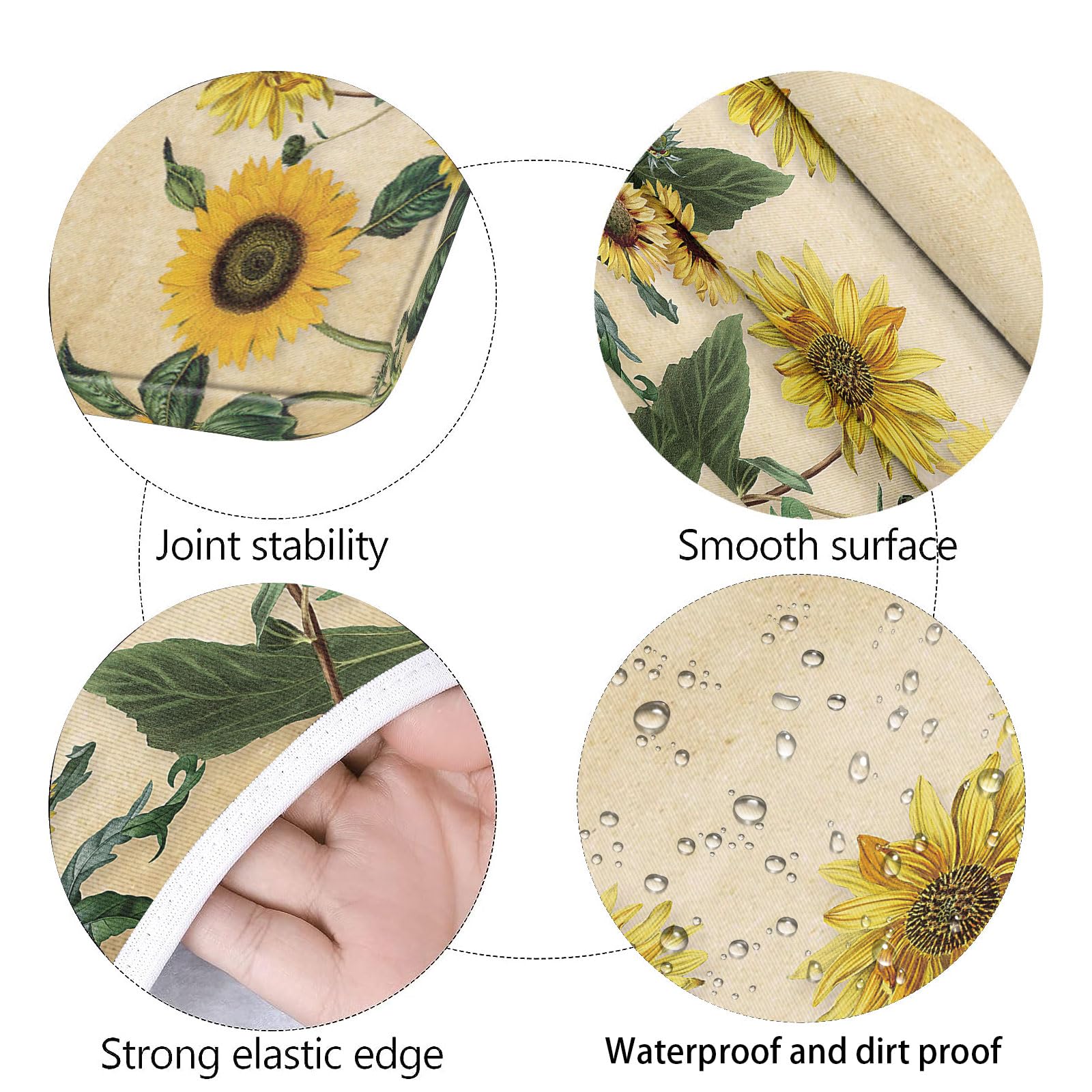 Nappe Pique-nique Highdi Avec Housses Banc - Imperméable Rectangulaire 30x72 Pouces - Motif Bois