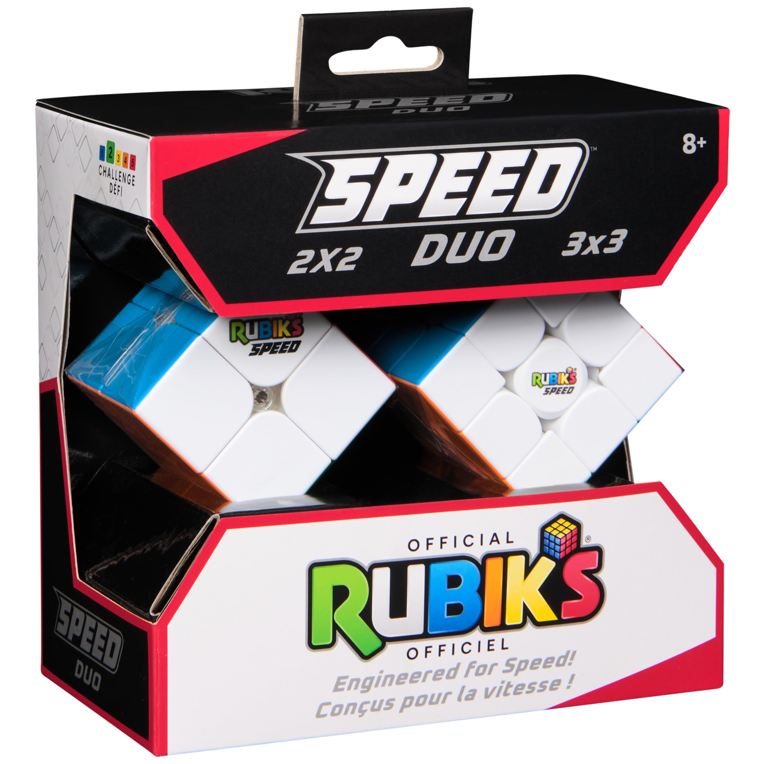 Rubik's Cubo Duo Speed Cube 3x3 e 2x2, l'originale, ultra leggero, lavorazione di alta qualità, confezione doppia per principianti e professionisti, età 8 anni
