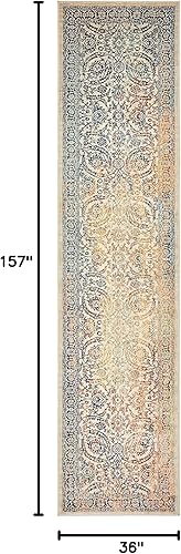 Miniatura 3 de Unique Loom Oslo Collection - Alfombra de corredor beige tradicional botánica envejecida sobre teñida (3 pies x 13 pies)