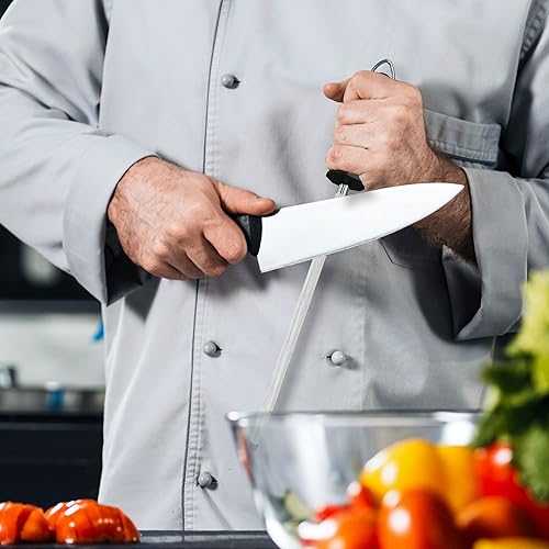 Miniatura 7 de Utopia Kitchen Barra de afilar cuchillos de acero de 12 pulgadas, color blanco