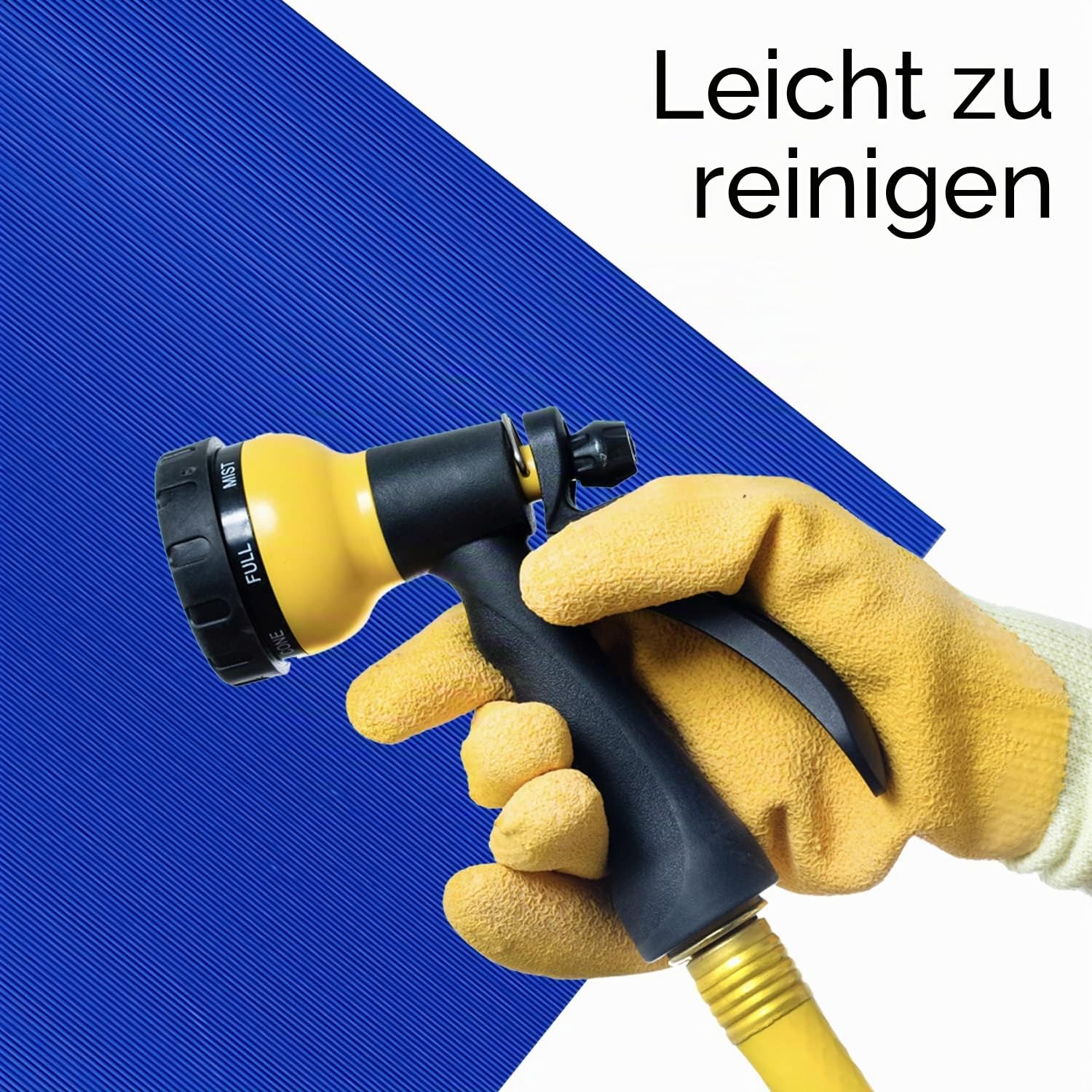 Resilia Stay-Put Schwimmbadleitermatte, rutschfest, breit gerippt, Schutzpolster, 91,4 x 91,4 cm, 0,3 cm dick, Puderblau