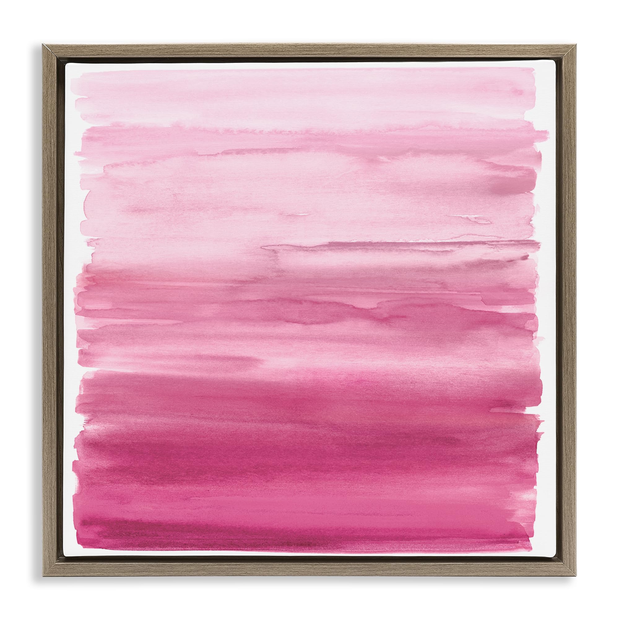 Stupell Industries 'Gradient Pink Blush', Floating Frame Canvas Art, Brown, 18 x 18 Inches, Easy to Hang and Sturdy, Made in USA, by Allie Corbin