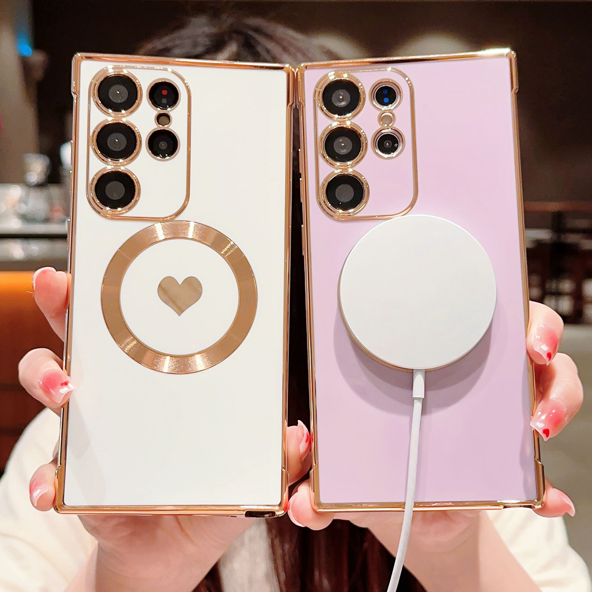 Amazon.com: phylla Magnetic Charging Phone Case for Samsung Galaxy