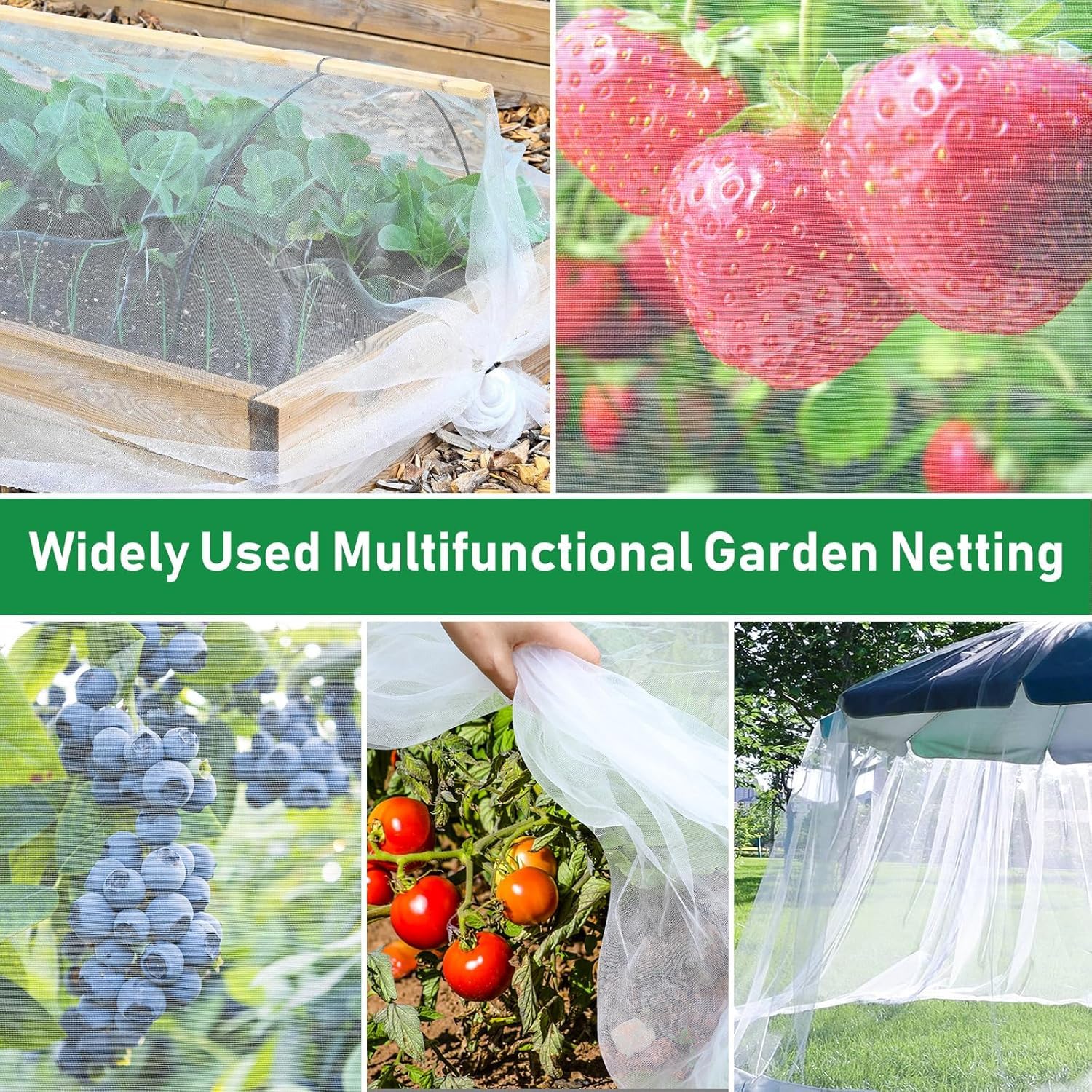 Rete Anti Insetti,3X15M Rete per Uccelli,Reti Protettive,Giardino Rete,Insetti Nets,Prevenire I Parassiti Danneggiare Le Piante,per Frutti Verdura Piante e Stagni,Archi per Tunnel Orto