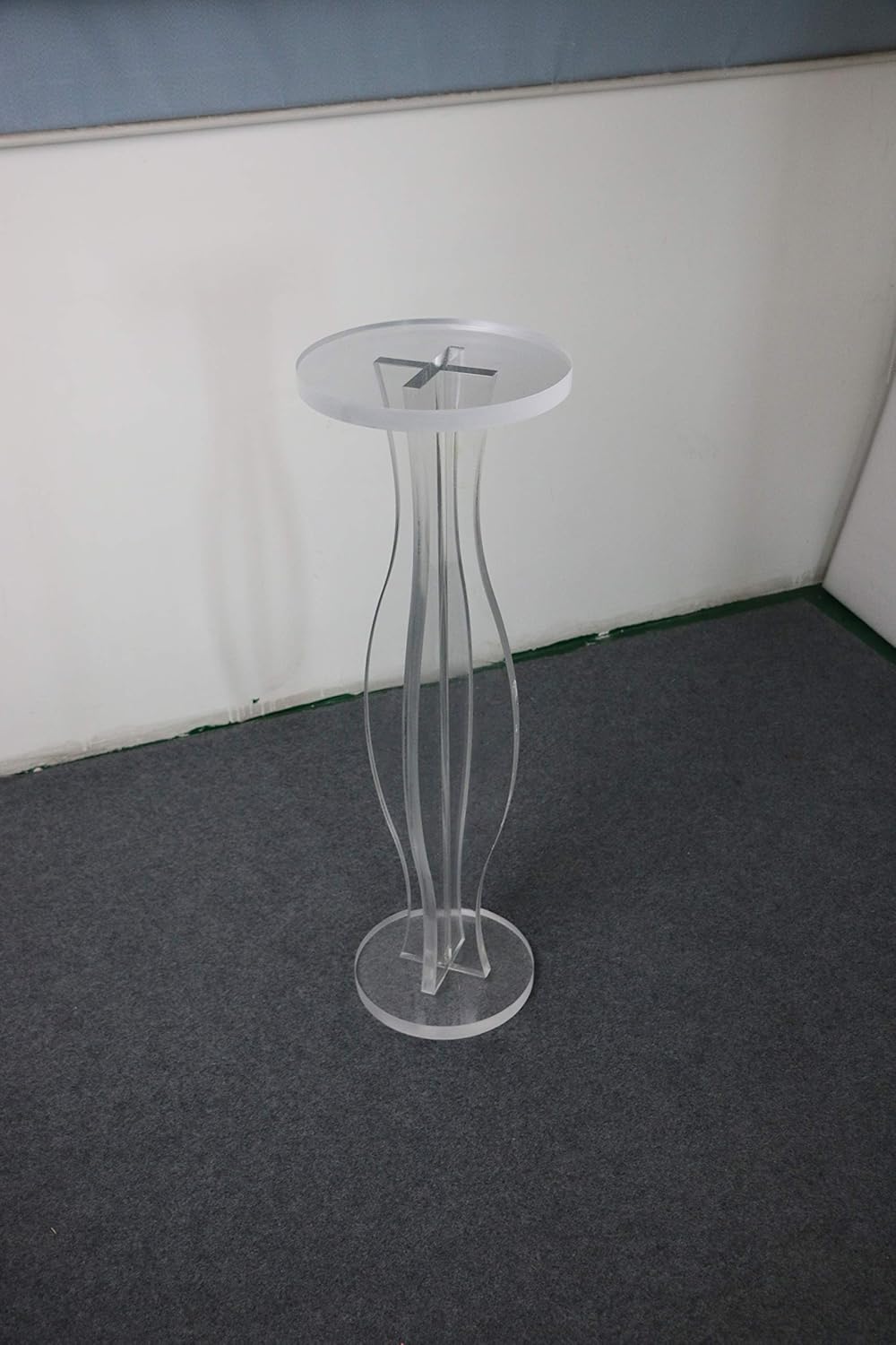 Transparent Acrylic Round Pedestal Table,Lucite Flower Pot Stand : Home & Kitchen