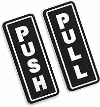 6-inch White & Black MDF Push-Pull Door Sign Self-Adhesive Sticker for Hotel, Office, Business & Resort (Pack of 1)