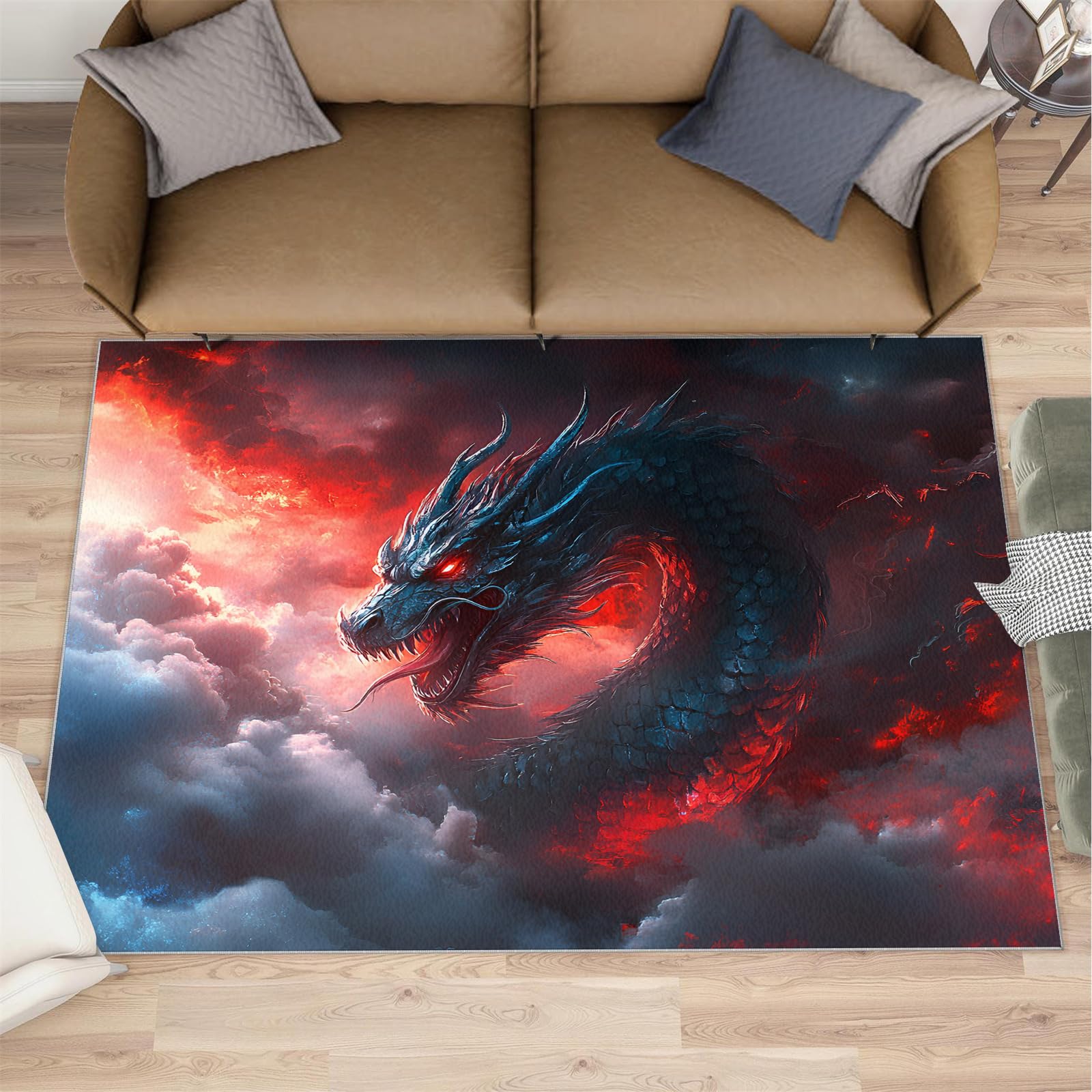 Tapis d'intérieur Dragon Area nuage féroce tapis de salon antidérapant 150x210 cm