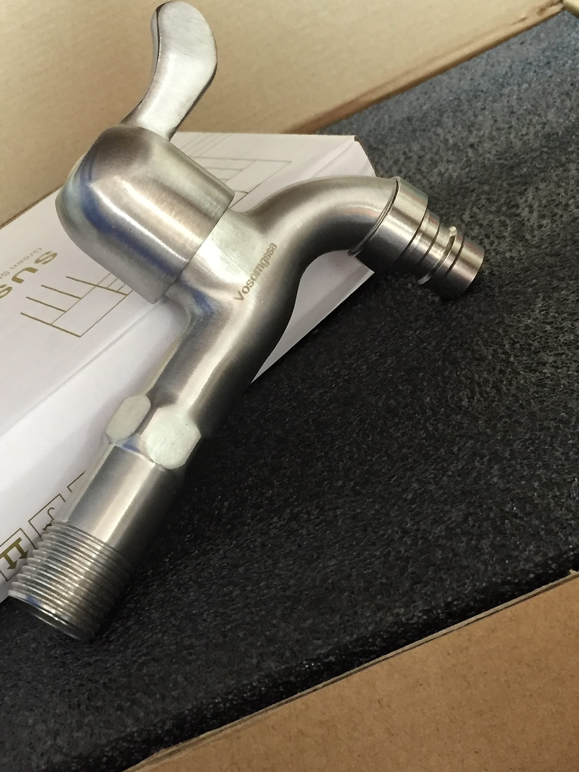 Vosomgssa Water Faucet Water tap Wall Mounted Balcony Mop Sink Faucet Brass Single Handle Cold Garden, Laundry Utility Faucets G1/2'' Inch Thread, Copper Chrome