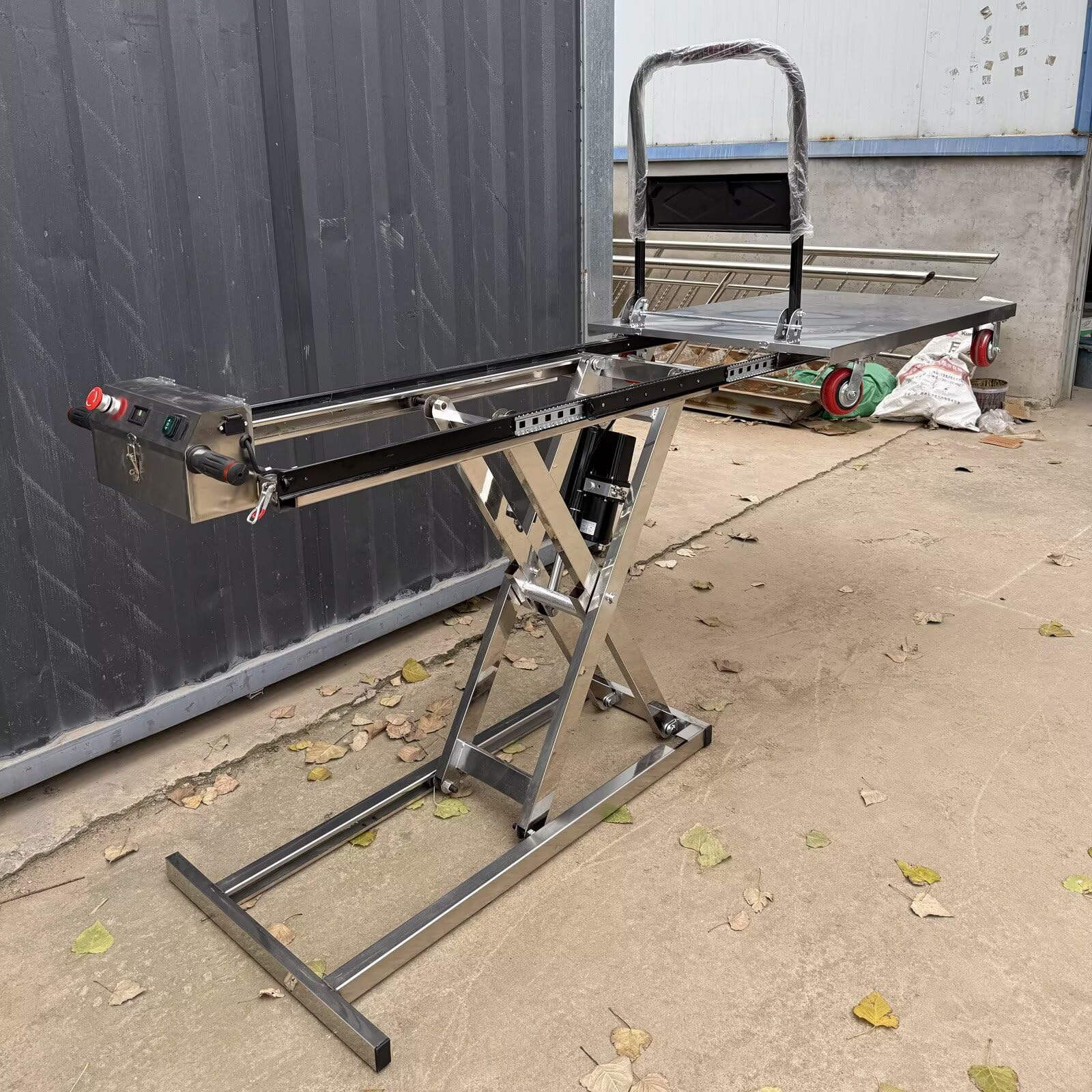 Hydrauliczny wózek stołowy, udźwig 453 kg, wysokość podnoszenia, elektryczna platforma podnosząca do magazynu, garażu i zastosowań przemysłowych