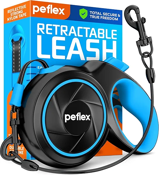 2025 New Retractable Dog Leash 18,2 ft' - Chew Proof Cable Included - 360° Tangle Free - Heavy Duty Reflective Retractable Leash for Small Medium Large Dogs up to 120 lbs - Soft Touch Anti-Slip Handle
