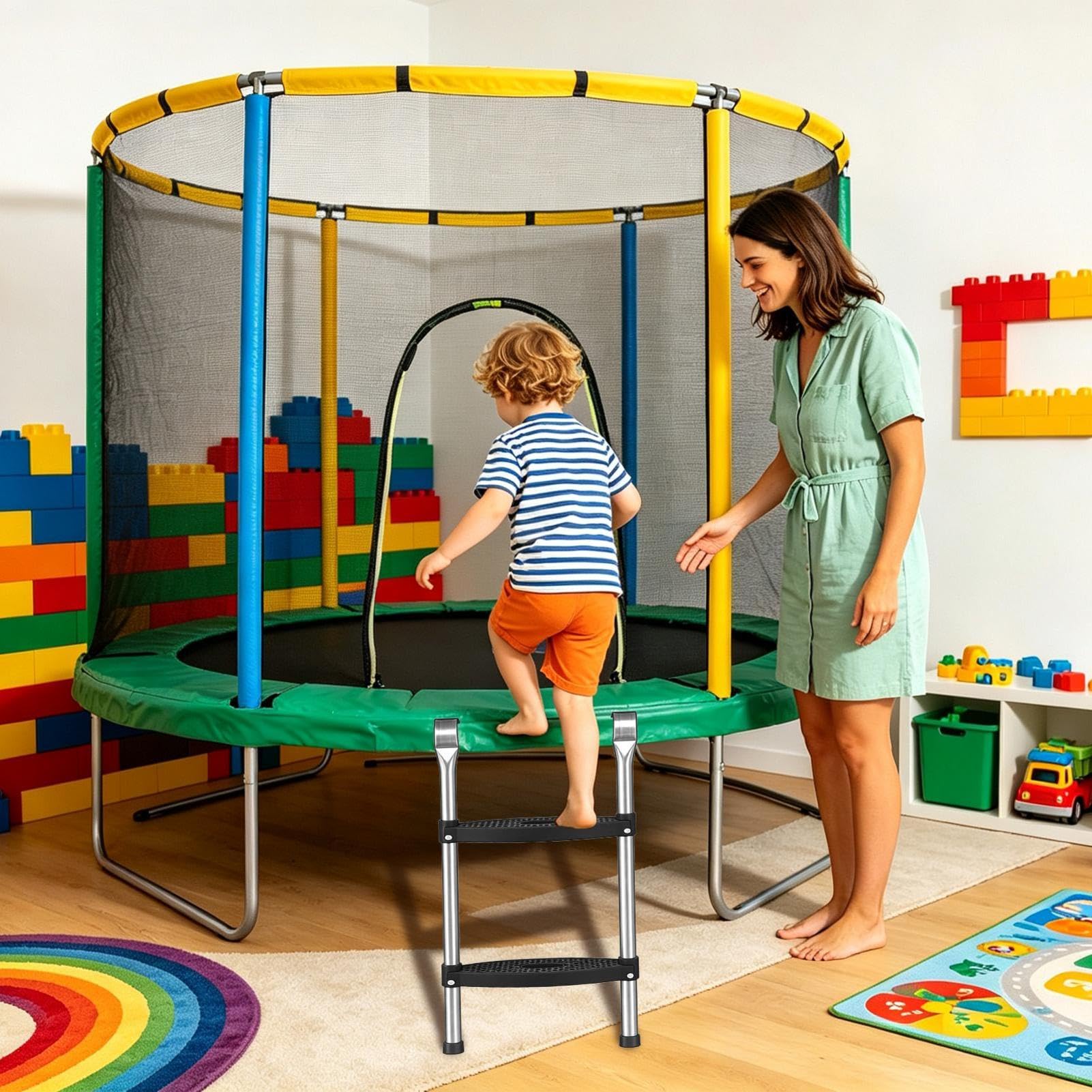 Générique Drabina do trampoliny antypoślizgowa nośność 75 kg Odporna na