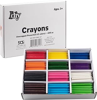 IDIY Unwrapped Bulk Wax Crayons (Pre-sorted 480 ct, 12 Color, 40 Each)-No Paper, ASTM Safety Tested, For Kids, Teachers, A...