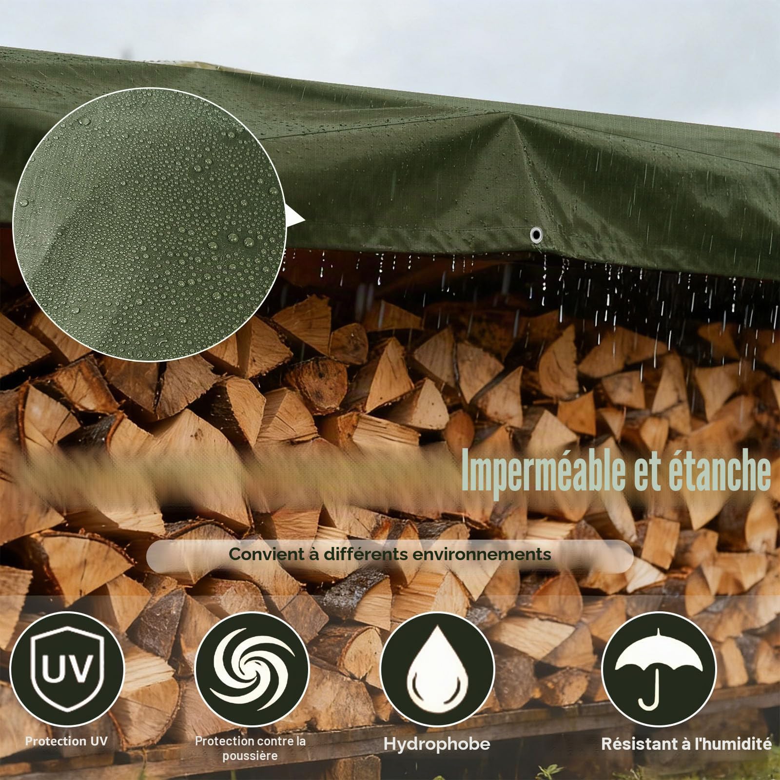 Bache Etanche,bache Protection,tarp,baches imperméables pour Exterieur