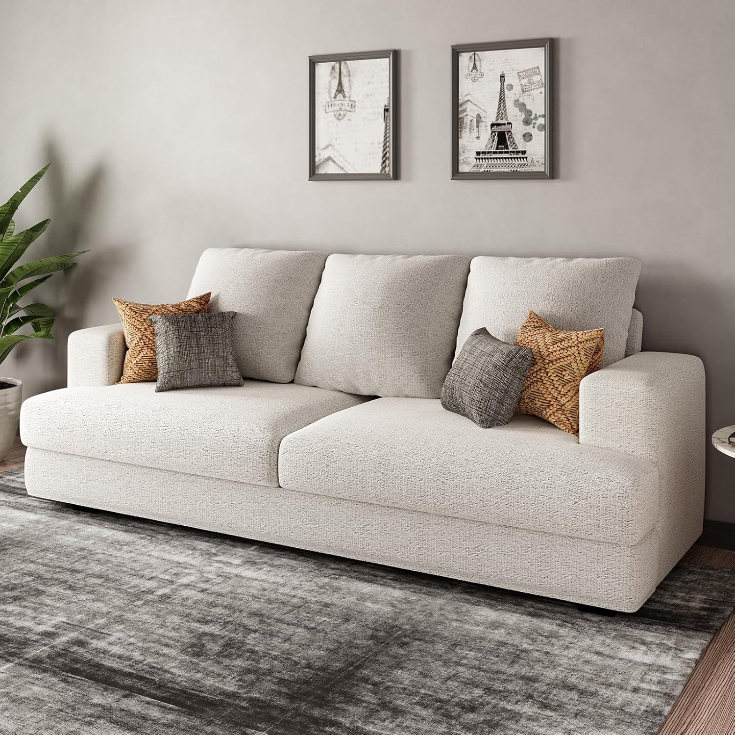 VanAcc Sofa, 3 Seater Comfy Couch Sofa Extra Deep Seated