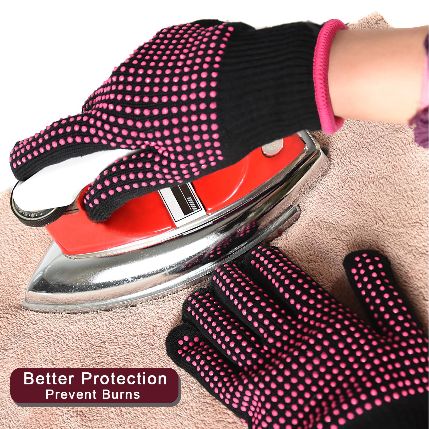 YANTAISIYU 2 pièces gants silicone résistants à la chaleur thermiques gants de protection pour coiffure bouclée