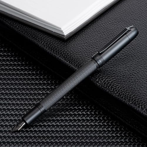 Miniatura 7 de Jinhao 92 - Pluma estilográfica negra de punta fina, metal sólido con convertidor, lápiz de caligrafía