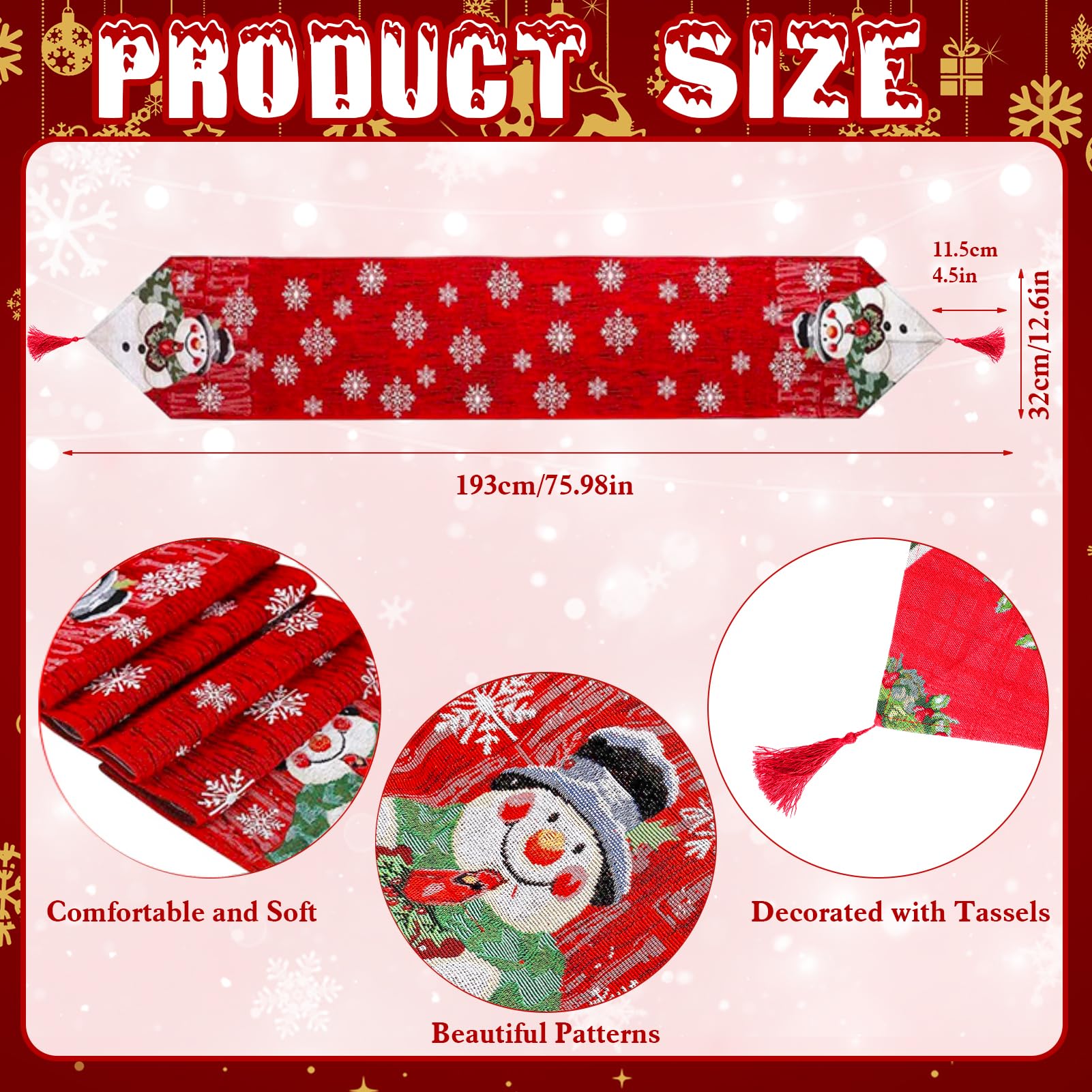 Chemin De Table De Nol Avec Glands, Santa Claus Bonhomme De