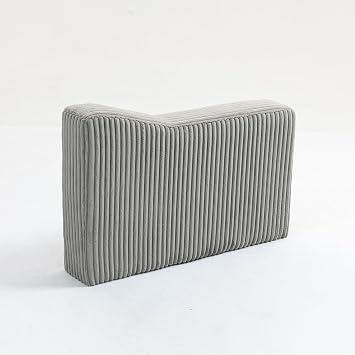 Modular Sofa Armrest Adjustable Convertible Corduroy Sofa Module with Solid Wood Frame for Sectional Couch - Soft Gray
