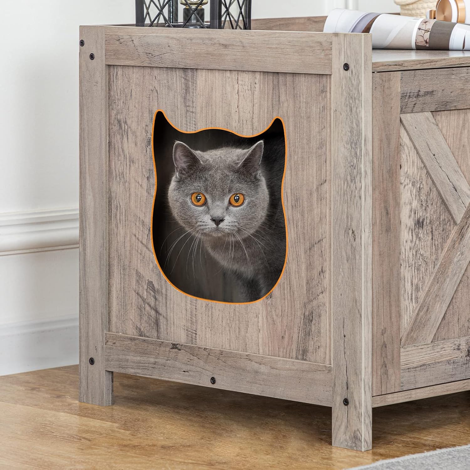 Buy ALLOSWELL Litter Box Enclosure, Hidden Cat Washroom Furniture, Cat Box Storage Bench
